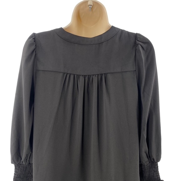 Pomander Place | Black Crepe Kenzo Relaxed Fit Long Sleeve Mini Dress Size S - Picture 8 of 12